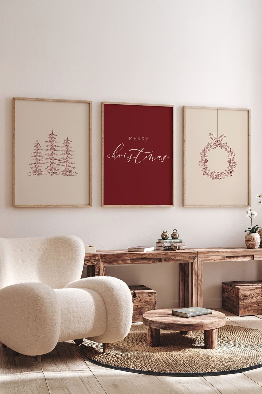 Set 3 tablouri decorative Nwyearmdl5 MDF Multicolor