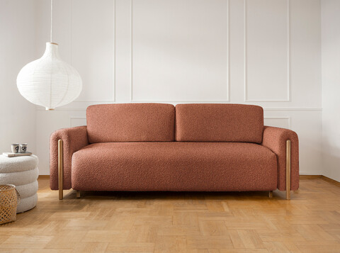 Canapea extensibila 3 locuri, ELTAP, SO-ARC-OA-30JAF, Arcadova, 244x97x97 cm, lemn/poliester, maro/stejar