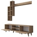 Comoda TV cu 3 rafturi, Wren, M16 - 405, pal melaminat, nuc