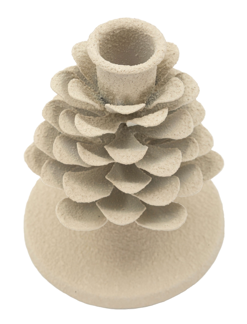 Suport lumanare Dune Pigna, Mauro Ferretti, 9.5x9.5x11.5 cm, fier, crem