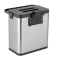 Cos de gunoi Colin, Wenko, 20.5x12.5x21 cm, inox/ABS/polipropilena, argintiu/negru
