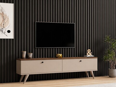 Comoda TV, Hanah Home, Paris 140, 140x40x25 cm, Nuc / Cașmir