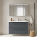 Set Dulap de Baie cu Chiuvetă și Oglindă (2 Piese), Hanah Home, Nuvola 100 v2, Antracit
