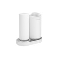 Set dozator sapun / detergent lichid 2 piese, Brabantia, SinkStyle Mineral, 14x9.5x15.7 cm, 220 ml, otel, alb