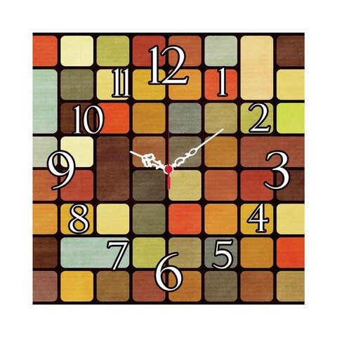 Ceas de perete, Msk-02, MDF, Dimensiune: 40 x 40 cm, Multicolor