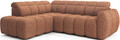 Coltar extensibil stanga 4 locuri ELTAP, LT-30COR, Falconn, 258x208x107 cm, lemn/poliester, caramiziu