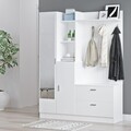 Dulap cu pantofar, cuier si oglinda DD5-W, Locelso, 140x36.8x181.8 cm, PAL, alb