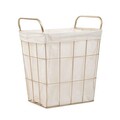 Cos de rufe Lorrey, Homla, 42x27x49 cm, metal/poliester, alb/auriu