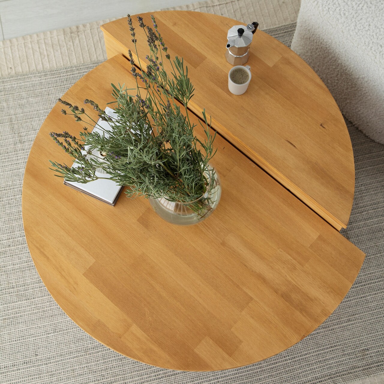 Set masuta de cafea, Neostill, Podium Wood, 100% LEMN MOLID DE PIN, Stejar - 2 | YEO