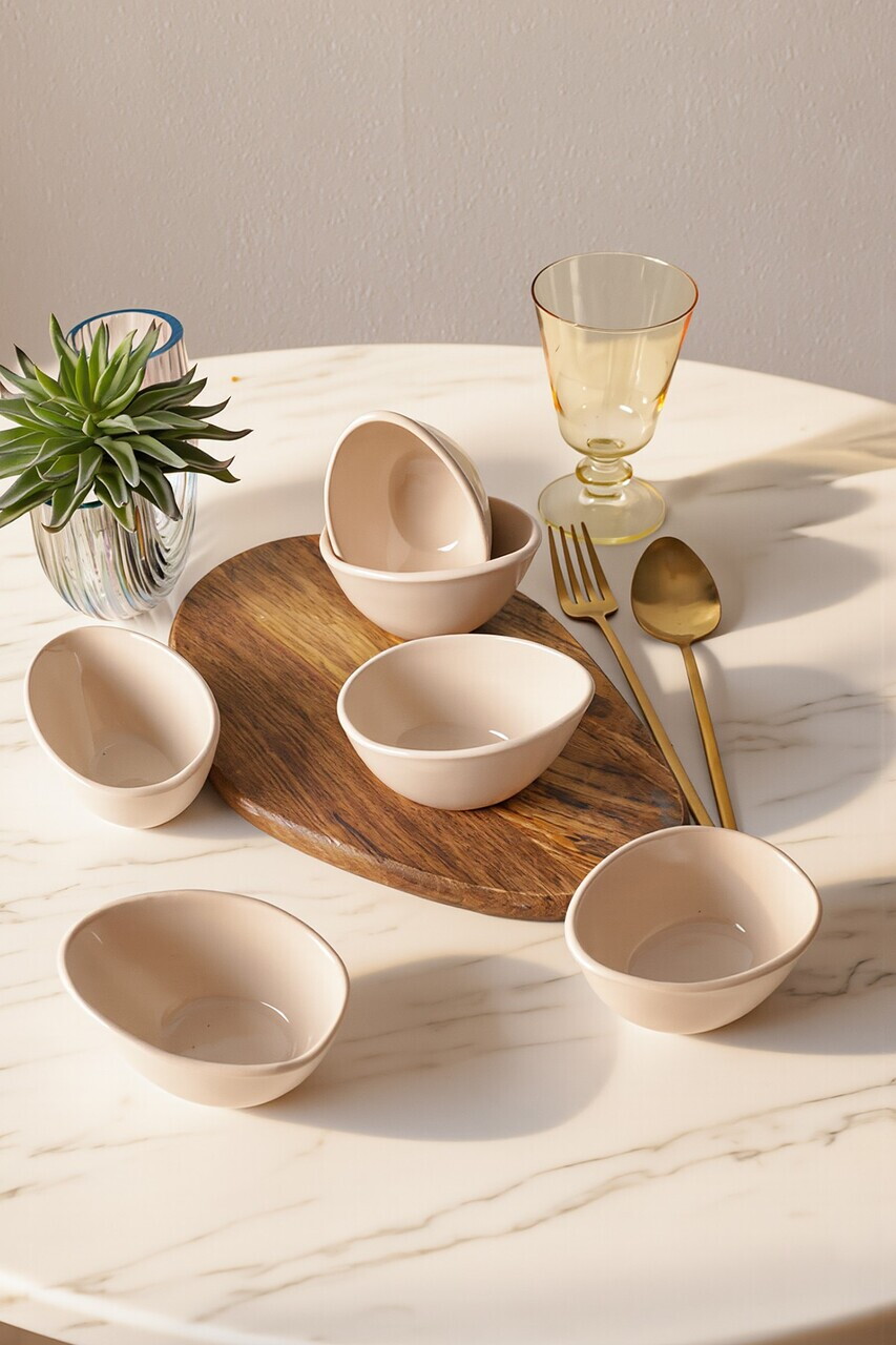 Set boluri pentru sos, Hermia, 275KRM2675, Ø 10 cm, 6 piese, Crem