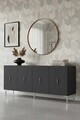 Consola, Hanah Home, Ayshe 180, 180x75x32 cm, Antracit / Argintiu