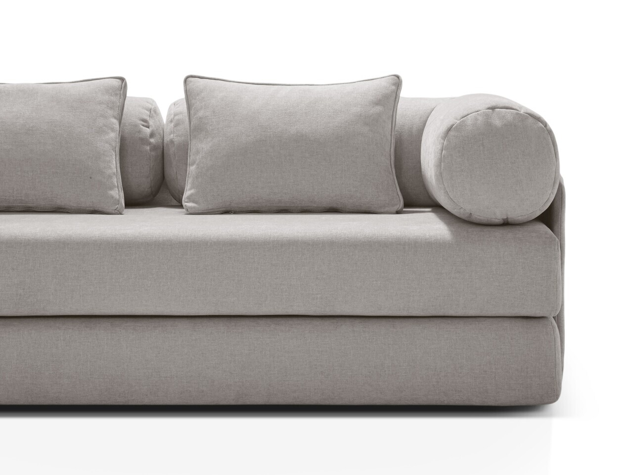 Canapea extensibila 3 locuri, Dreamy, Micadoni Home, 206x95x70 cm, tesatura structurata, gri deschis — imaginea 6