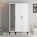 Dulap pentru haine, Hommy Craft, Kumsal RT, 120x47.5x201.4 cm, PAL, Alb