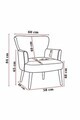 Set fotoliu cu aripioare și puf (3 piese), Atelier del Sofa, 281ELR1185, Maro