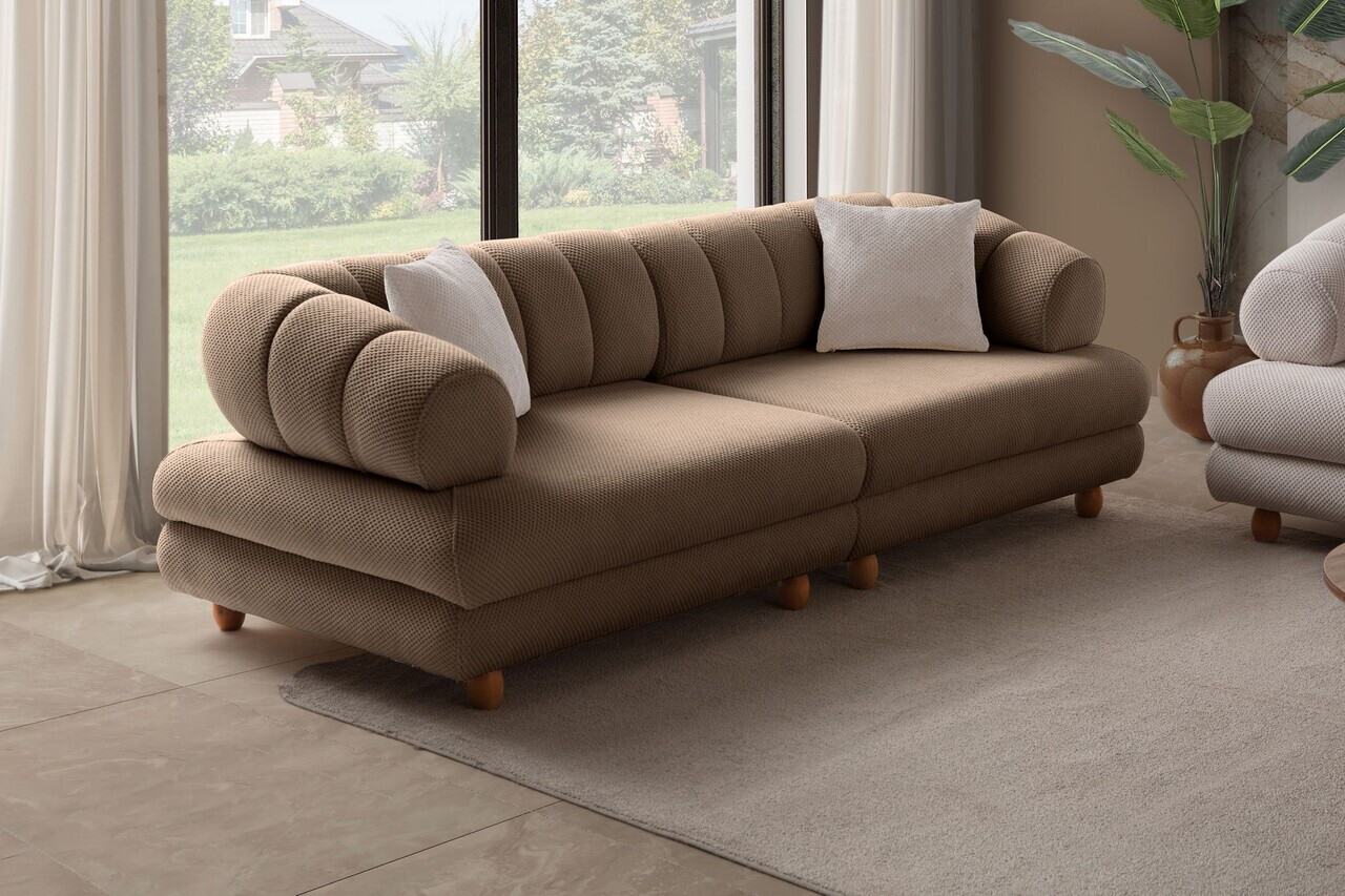 Canapea 3 locuri, Atelier del Sofa, 752EST1159, Lemn de carpen/PAL melaminat, Latte - view 2