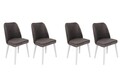 Set scaune 4 piese, Nmobb, Tutku-321 V4, Metal, Antracit/Alb