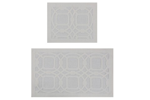 Set 2 covorase de baie, Beverly Hills Polo Club, Elena Cream, 100% bumbac