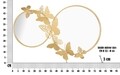 Oglinda de perete Farfalle Gold, Mauro Ferretti, 81x52.5 cm, fier, auriu