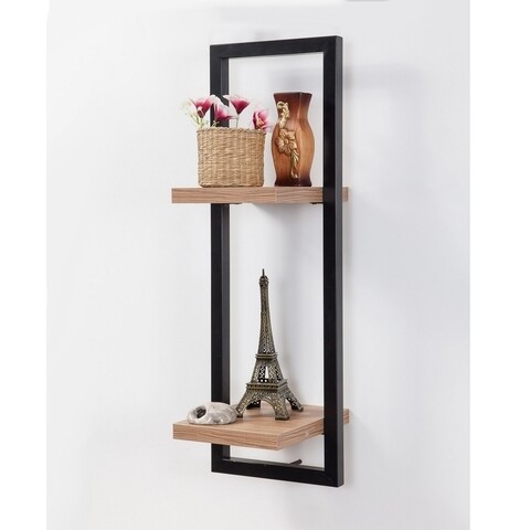 Raft pentru perete Decor Raf, Sapphire, 25x25x75 cm, maro/negru mezoni.ro