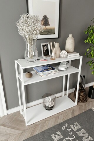 Consola, Gauge Concept, Atlantic, 90 x 30 x 90 cm, mdf/pvc, alb Comode