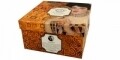 Ceasca cu farfurie Jumbo Adele Bloch, Duo, 450 ml, portelan, portocaliu