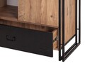 Dulap pentru haine, Sapphire, Cosmo Alter, 110 x 200 x 55 cm, pal melaminat, pin/negru