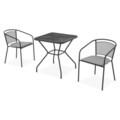 Set 2 scaune si masa patrata, Berlin, L.70 l.70 H.72 cm, negru/gri