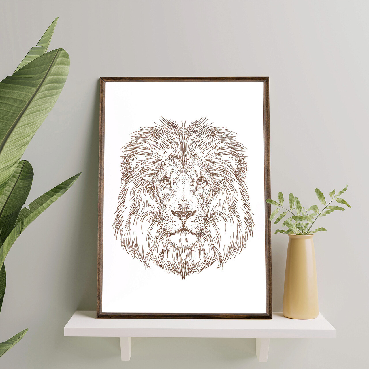 Tablou decorativ TD084 Desenat manual Natural