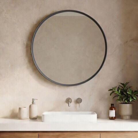 Oglinda decorativa, Hanah Home, Moonlight 90 v2, Antracit mat