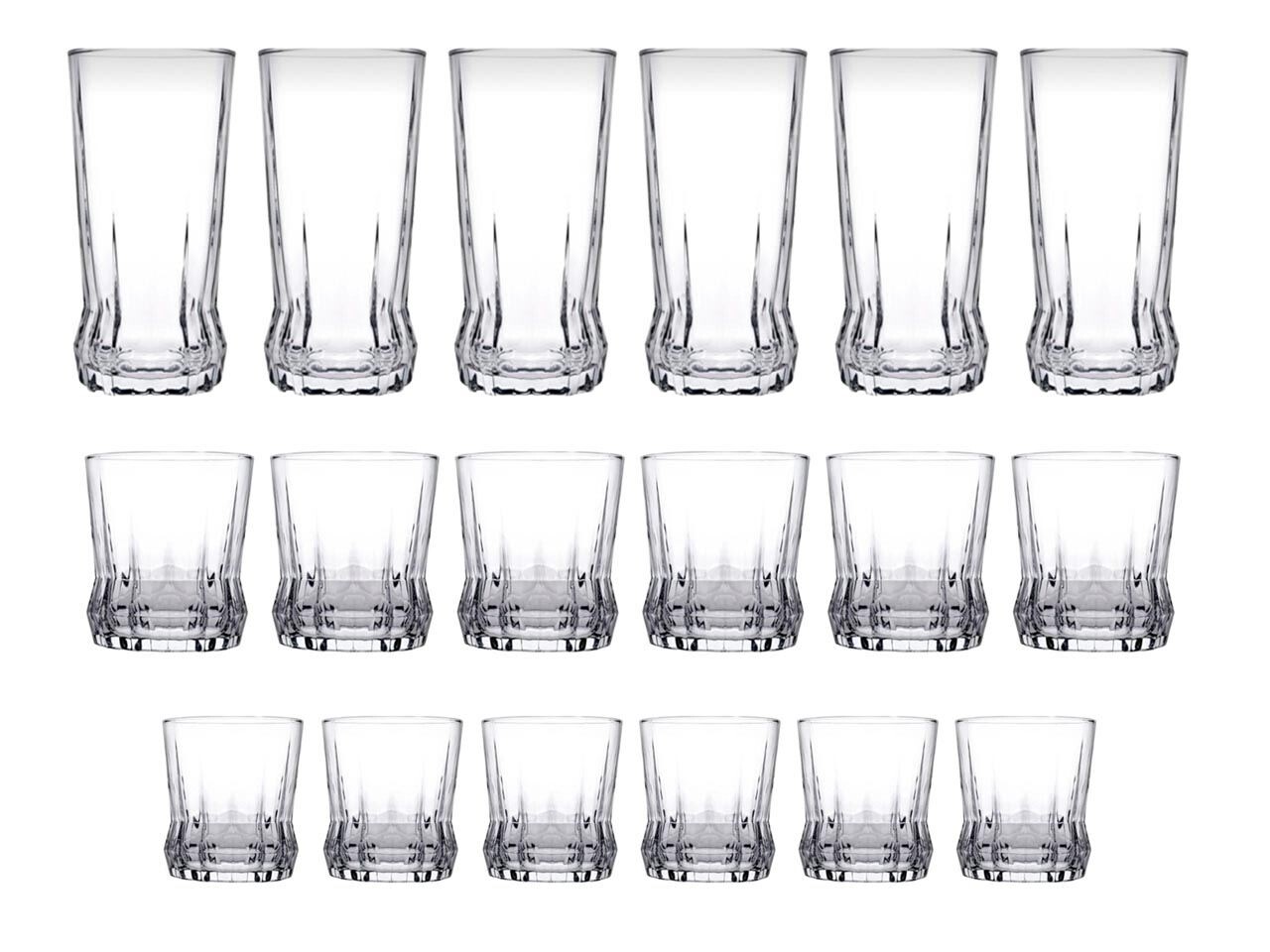 Set de sticlă (18 bucăți), L'essentiel Maison, 896PBH1134, Dimensiuni pahar mediu: 8 x 8 x 9 cm / 270 ml (6 bucăți), Transparent - view 3