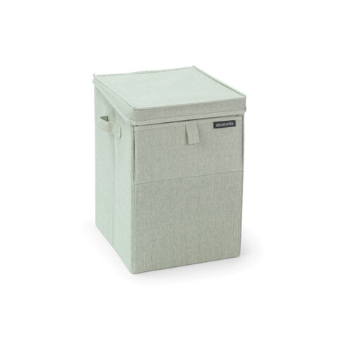 Cos de rufe stivuibil, Brabantia, Linn, 35 L, 37x32x44.5 cm, textil, verde
