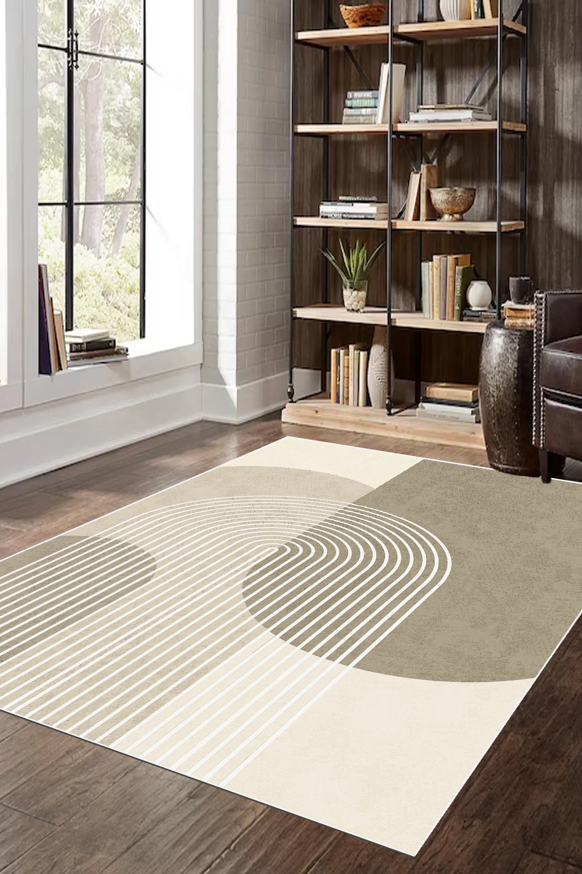 Covor, CLR-7184VİZON-10, 100x300 cm, Poliester, Bej