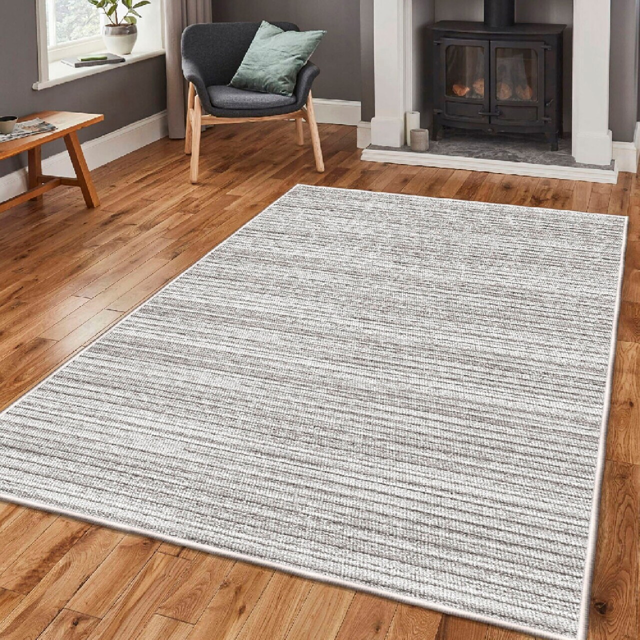 Covor, Eexfab839-Klm, 160x230 cm, Bej / Gri — imaginea 2