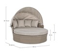 Pat de zi cu parasolar si perne Siesta Daybed, Bizzotto, 168x168x145 cm, aluminiu/fibre sintetice impletite, bej