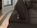 Coltar extensibil stanga 4 locuri ELTAP, ERI-35, Eridano, 275x202x88 cm, lemn/poliester, maro inchis