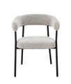 Scaun Giaele, Bizzotto, 59.5x56.5x75.5 cm, poliester Boucle, negru/grej
