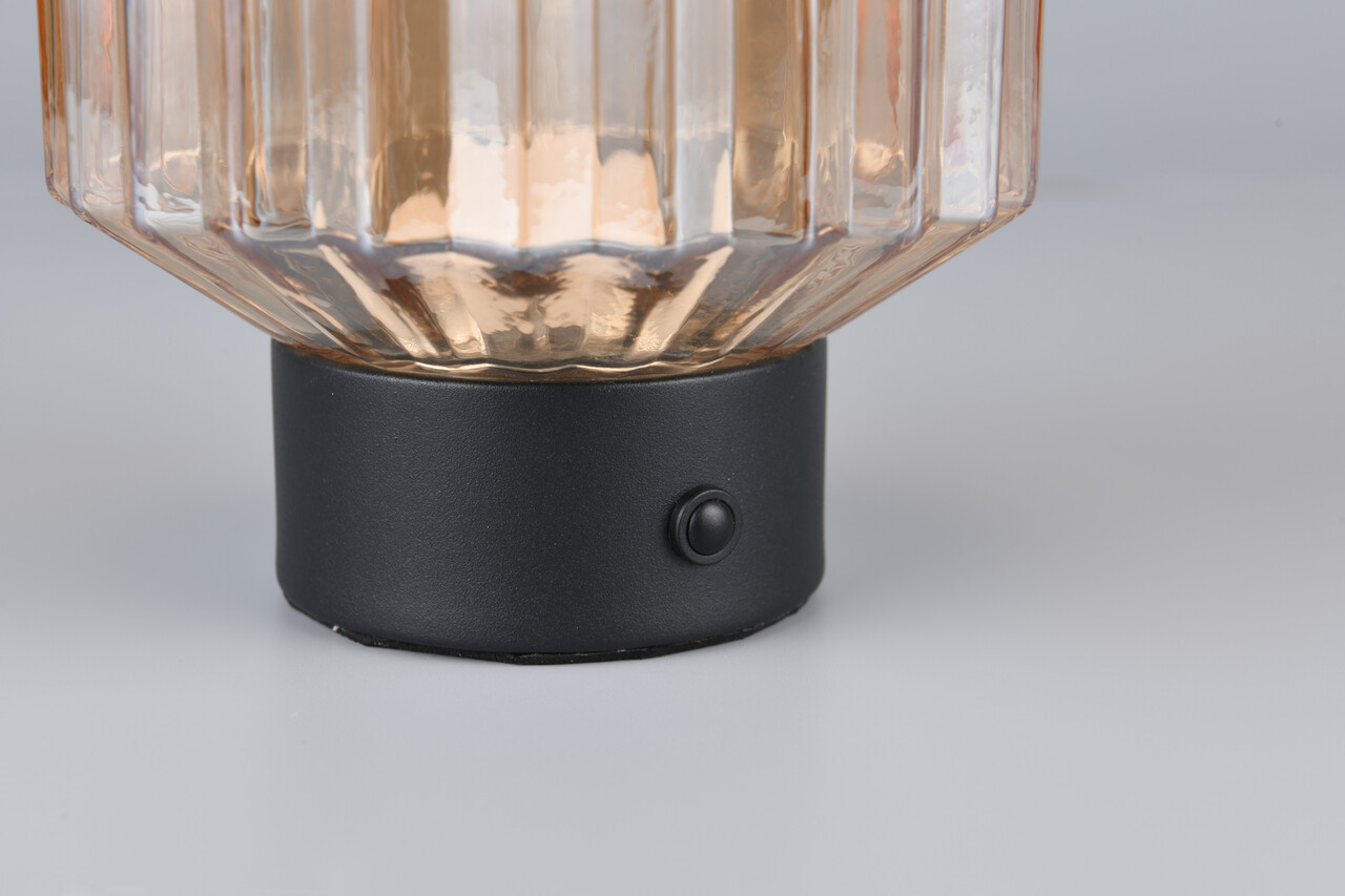 Lampa de masa Lord, RL, 13x19.5 cm, 1.5W, 1x SMD, metal, negru mat/chihlimbar