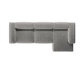 Coltar dreapta 4 locuri, Bergamo, Cosmopolitan Design, 344x152x70 cm, catifea chenille raiata, gri deschis