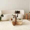 Masuta de cafea, Neostill, Lily, 90x30x90 cm, Sticla temperata , Maro