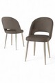 Set scaune 4 piese, Charlotte, Pane, Cappuccino / Chrome