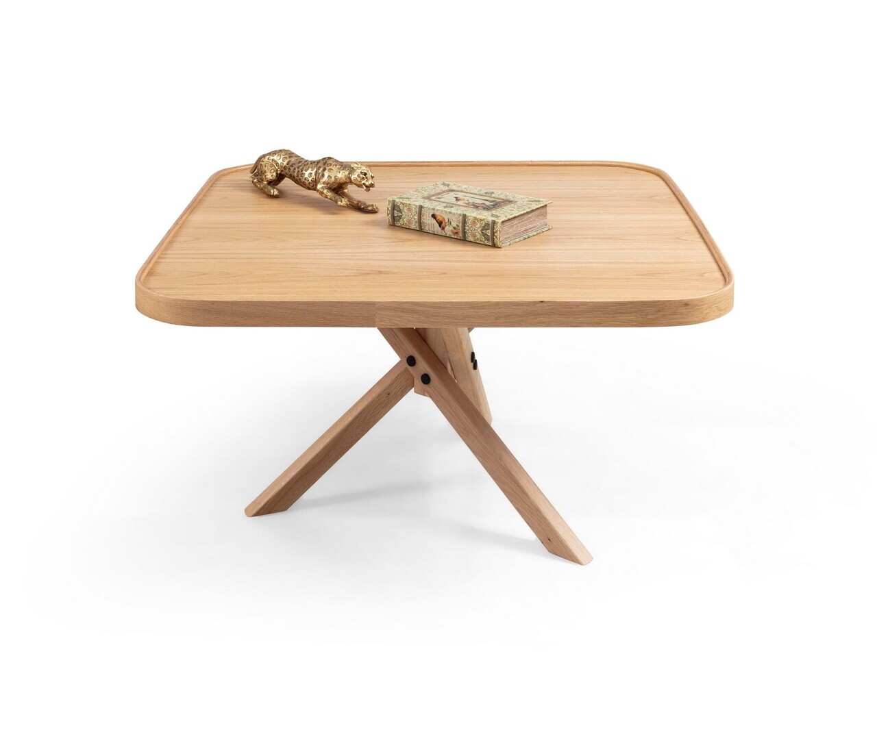 Masuta de cafea, Hanah Home, Oscar Kare 100, 100x48x100 cm, LEMN MASIV DE STEJAR, Stejar — imaginea 4