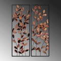 Decoratiune de perete, Olips 3, Metal, 32 x 90 cm, 2 piese, Multicolor