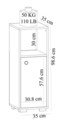 Dulap de baie, Olivia, Ahu, 35x98.6x35 cm, PAL, Stejar alb / safir