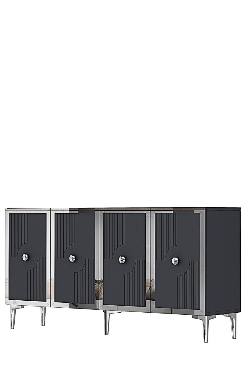 Consola, Hanah Home, Pega 150, 125x75x32 cm, Antracit / Argintiu — imaginea 5