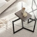Set 2 masute pentru cafea Bellsimo, Neostill, 82x58x40 cm, sticla temperata, negru mat