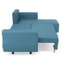 Coltar extensibil cu lada si sezlong interschimbabil, Lecce, L.230 l.76/140 H.90, stofa, albastru