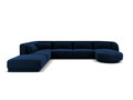 Coltar panoramic stanga 6 locuri, Tulum, Cosmopolitan Design, 330x255x70 cm, catifea, albastru regal
