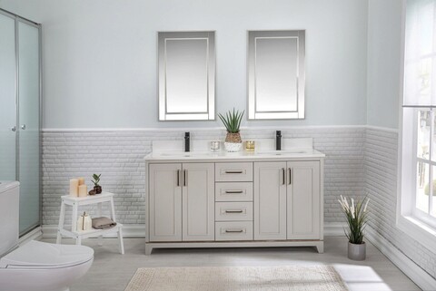 Set mobilier de baie (3 piese), Jussara, Ontario 60, Gri Jussara
