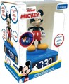 Ceas desteptator cu lumina 3D pentru copii Mickey Mouse, LEXIBOOK, 20x15x10 cm, plastic/cauciuc, multicolor