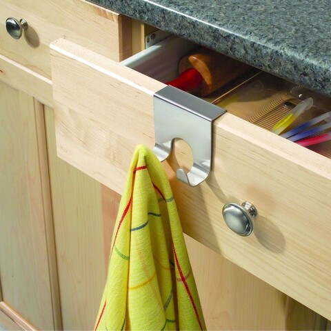 Cuier pentru usa Forma, iDesign, 2 agatatori, 7x5.5x6.5 cm, inox